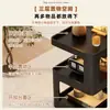 Mesita de noche creativa, mesa de centro de arte en hierro, mesita de noche de almacenamiento minimalista italiano, mesita de noche de dormitorio, estilo wabi-sabi para el hogar y el hotel