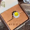 Anel de Calcedônia Amarela Natural Formato de Ovo Oval Abertura Ajustável Presente Cabochão Ágata Amarela Pedra de Jade Anel de Dedo Feminino