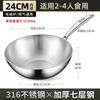 Acero Inoxidable 316 Wok Pequeño para Hogar Fondo Plano Especial para Estufa de Inducción Sartén Antiadherente sin Recubrimiento Wok Pequeño para Una Persona