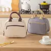 Elegante y minimalista bolsa de almuerzo térmica, perfecta para llevar el almuerzo al trabajo o la escuela; una bolsa aislante de papel de aluminio engrosado