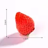 Set de frutas de fresa para simulación de paisaje en miniatura, decoraciones DIY temáticas de comida, bolsa sorpresa, imanes para refrigerador y pequeños adornos