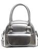 Bolsa pequena de textura prateada de alta qualidade feminina 2024 Nova moda para todos os jogos Chain Crossbody Bolsa Super Popular Portátil Pequena Bolsa Quadrada