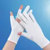 Luvas de proteção solar de alta elasticidade transfronteiriças para mulheres, verão, finas, para uso externo, luvas com proteção UV, meio dedo, luvas de dois dedos