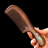 Peine de Sándalo Negro Dorado Pintado Arte de Laca Hecho a Mano Peine de Madera Cabello Suave Peine de Madera Especial para Mujeres con Logo Grabado Regalo