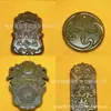 Pingentes de Escultura em Jade Tianxiu Atacado em Vários Estilos, Talismãs Atrativos de Sorte, Pingentes Bagua, Pingentes Redondos com Padrão de Cobra Trazendo Prosperidade, Jade
