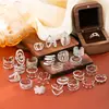 Anillos Abiertos de Acero Inoxidable Transfronterizos, Anillos Ajustables de Acero de Titanio que No se Desvanecen, Anillos Prensados en Aceite, Joyería de Mano al por Mayor