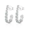 Joyería Transfronteriza Popular Plata de Ley 925 Circonita 5A Diamante Redondo Pavé de Burbujas Pendientes para Mujer Sensación de Alta Gama Ventas Directas de Fábrica