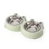 Tigelas de Aço Inoxidável Skrtuan para Animais de Estimação, Tigelas Duplas para Comida e Água para Cães, Gatos e Coelhos, Alimentador Antiderrapante para Animais de Estimação com Modelagem Fofa, Livre de BPA, Lavável na Máquina de Lavar Louça