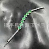 Pulsera de Calcedonia Tipo Hielo, Ágata Blanca, Chapado en Plata, Incrustada con Jade, Joyería Estilo Chino, Pulsera de Calcedonia Azul para Transmisión en Vivo