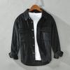 Camisa de manga larga de pana retro de comercio exterior para otoño e invierno, chaqueta gruesa informal holgada de marca de moda de Hong Kong para hombre