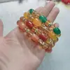 Pulsera de Cuentas Cilíndricas de Cristal de Ágata Natural para Hombres y Mujeres Pulsera Passepartout Pulsera de Ágata y Cuentas de Arroz Regalo para Transmisión en Vivo