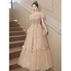 Vestido de Noche para Mujer 2024 Nuevo Lujo Accesible Nicho Elegante Pequeño Banquete de Alta Gama Anfitrión Elegante Vestido de Cumpleaños