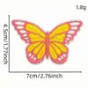 Patche de tecido estilo boêmio com bordado de girassol e borboleta em amarelo-laranja, patche decorativo, emblema bordado, acessório de vestuário
