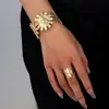 Pulsera de Apertura Fresca Natural de Alto Nivel de Nuevo Estilo Transfronteriza Flor Tamaño Ajustable Pulsera de Apertura para Mujer
