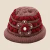 Gorros de Invierno para Personas de Mediana Edad y Mayores, Gorros de Moda para Madres, Gorros de Punto Gruesos de Terciopelo Cálidos, Gorros de Lana de Invierno para Abuelas