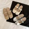 Verano Perezoso~ Mocasines Planos de Cuero Suaves y Lindos con Correa Ancha y Punta Redonda para Mujer