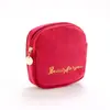Bolsa de cosméticos de flanela bolsa de maquiagem de flanela de mão bolsa de batom portátil bolsa de armazenamento de artigos de higiene pessoal para viagem conjunto