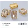 Acessórios de Costura à Mão com Garras de Diamante Retangulares Octogonais de Fundo Dourado para Vestidos de Noiva, Bolsas, Sapatos, Acessórios DIY com Furos