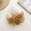 Scrunchie de Rede com Estampa de Leopardo e Coração 2026 Novo Estilo Feminino de Alta Qualidade para Coque Acessório de Cabelo Extra Grande Corda de Cabelo