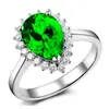 Europa e Estados Unidos mais vendidos anel de diamante azul e rubi verde em forma de pera moda Imperial Concubina cravejado com diamante gota d'água anel de pedra preciosa colorida