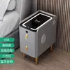 Mesita de Noche de Madera Maciza Amazon, Gabinete de Noche de Lujo Ligero, Gabinete de Almacenamiento Ultra Angosto, Gabinete de Almacenamiento con Altavoz Bluetooth, Multifuncional