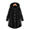 Venta Caliente Transfronteriza Invierno 2026 Amazon eBay Ropa Exterior para Mujer Botones Europeos y Americanos Felpa Color Sólido Chaqueta con Capucha