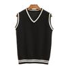 Hilo de algodón en stock principios de otoño suéter chaleco de punto otoño e invierno para mujer cuello en V moda ropa exterior superpuesta chaleco