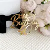 Transfronterizo 18 años 21 años 30 años 40 años 50 años 60 años 70 años decoración de pastel de feliz cumpleaños insertable suministros para fiestas