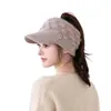 Gorra de béisbol abierta para mujer de otoño e invierno para deportes al aire libre, adelgazante, versátil, moderna, gorro de punto cálido al por mayor