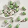Cuentas de cerámica verde fresco flor linda encantadoras cuentas sueltas accesorios para pulsera de cuentas hechas a mano diy bolsa