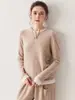 Popular Falso Dos Piezas ~ Suéter Base Tejido 100% Cachemir para Bebé para Mujer, Cuello Redondo en V, Suéter de Moda Versátil con Efecto Adelgazante
