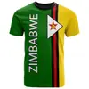Bandera de Zimbabue y Emblema Nacional Patrón Impresión 3D Transfronterizo Nuevo Camiseta de Manga Corta para Hombre Venta Directa de Fábrica Suministro