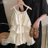 TIMO Estilo Coreano Ropa Infantil Verano Nuevo Vestido Dulce Elegante para Niñas Falda de Volantes de Pastel de Alta Calidad