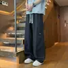 Calças de trabalho estilo americano para homens, calças finas de perna reta para o verão de 2026, calças largas folgadas plus size, calças compridas casuais da moda