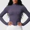 Chamarra deportiva de color liso, ajustada, de alta elasticidad, transpirable, con cuello alto y cierre, para mujer, para deportes, correr, fitness y yoga
