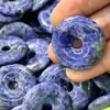 Patrón Azul Hebilla de Paz de 30 mm Moneda Antigua Piedras Naturales Nostálgicas Cuentas Moneda Antigua