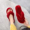 2025 Nuevas Chanclas de Algodón para Interior de Otoño e Invierno Chanclas de Conejo de Piel Antideslizantes para el Hogar para Mujer Exportación Comercio Exterior Venta al por Mayor