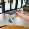 Cuchara de Titanio Puro para Uso Doméstico, Grado Alimenticio, Mango Largo, Cuchara Redonda Grande, Código de Color Individual, Cuchara de Mesa, Cuchara para Sopa, Cuchara para Sopa Portátil