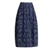 Falda Floral Adelgazante de Moda para Mujer, Nuevo Estilo Otoño 2026, Cintura Alta Elástica, Sencilla y Versátil, Falda de Largo Medio Abullonada