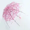 Venta al por mayor de fábrica Paraguas de flores Estilo Ins fresco Paraguas transparente Paraguas de princesa con arco Hoja de arce Paraguas impermeable