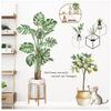 Pegatinas de pared de plantas en maceta Frescura de verano para sala de estar, dormitorio, pegatinas decorativas autoadhesivas AY10120 giro fragante