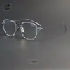 177513 Gafas de Negocios Retro para Hombre y Mujer, Armazón Delgado, Patillas Delgadas, Titanio Puro, Antiluz Azul, Plástico Ligero