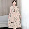 Vestido de Algodón y Seda de Alta Gama Nuevo Verano 2026, Vestido para Mamá Sanya, Vestido de Playa de Moda para Uso en Exteriores Este Año