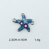 Accesorios de joyería DIY, estilo europeo y americano, doble colgante con diseño de estrella de mar y gotas de aceite, collar de aleación con gotas de aceite, pulsera, colgante pequeño individual