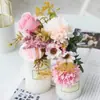 Flores Artificiales Ramo de 7 Púas Rosa de Otoño Ramo de Mesa para Boda Decoración de Sala de Estar Flores de Exhibición