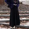 Falda retro de pana adelgazante para mujer, falda de longitud media para primavera y otoño, línea A, cintura elástica, falda de gran vuelo, falda de paraguas por encima de la rodilla