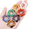 Pingente de Flor de Cristal Natural 30mm Estilo Antigo DIY Colar Brincos Charms Pedra Bruta Oca Ornamentos de Flor de Ameixa Acessórios