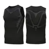 Ropa deportiva transpirable para hombre, chaleco sin mangas ajustado estampado, para deportes de verano, fitness