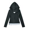Otoño e Invierno para Mujer Estilo Spice Girl Material Grueso Combinación de Colores Sudadera con Capucha de Manga Larga Europea y Americana Cintura Casual Cálido Combinación de Colores Suéter con Capucha