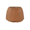 2025 Nova Saia de Couro PU com Zíper Dupla Face Retrô Americana para Mulheres Saia-Calça Coreana Sexy de Cintura Baixa que Cobre o Quadril Linha A